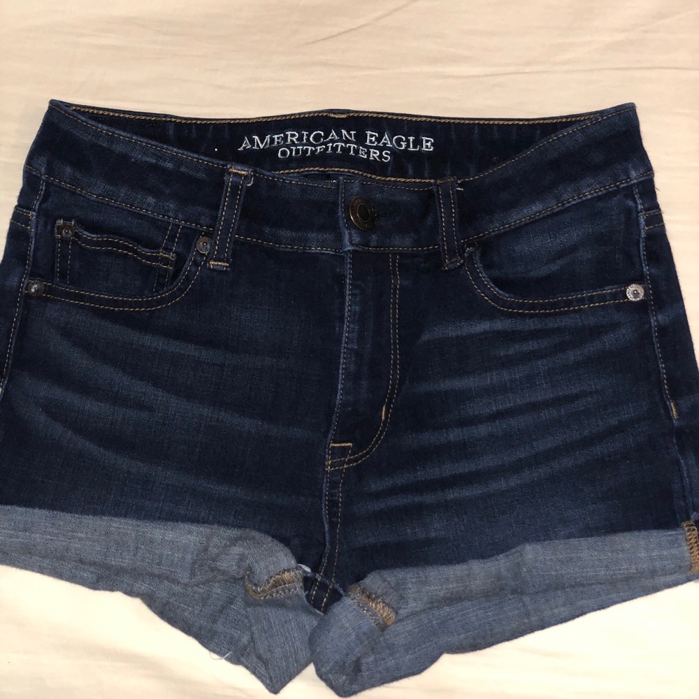 American dark wash shorts